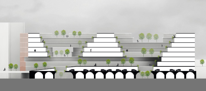 De Hofbogen Rotterdam - Schnitt