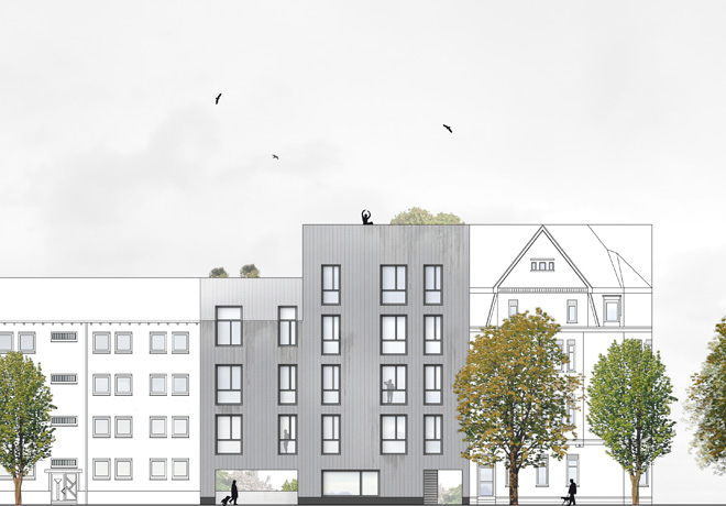 Ansicht Wohn+Arbeitshaus Straße