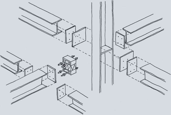 Knotenpunkt Stahlkonstruktion